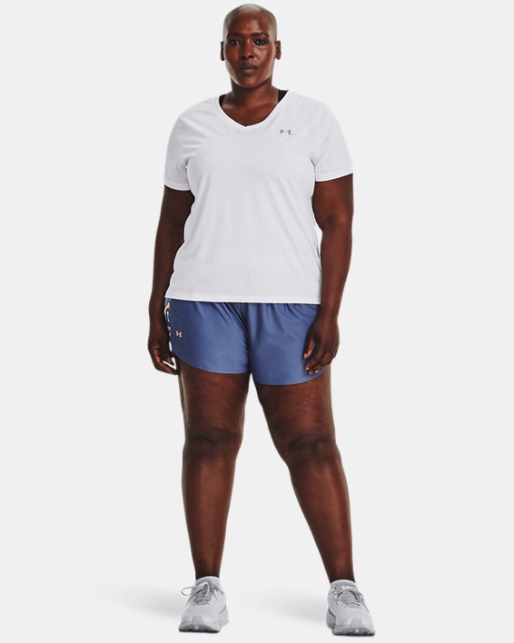 Women's UA Play Up Print Inset Shorts, Blue, pdpMainDesktop image number 2